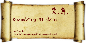 Kozmáry Milán névjegykártya